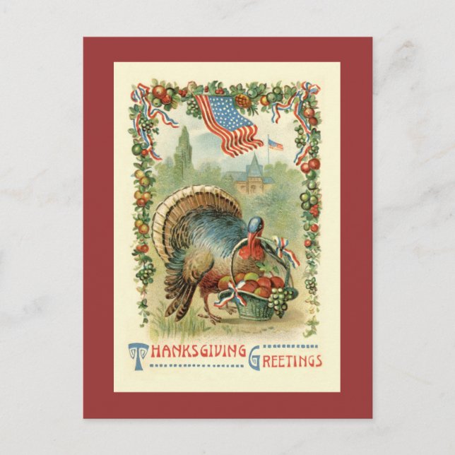 Carte postale vintage Patriotique Thanksgiving (Devant)