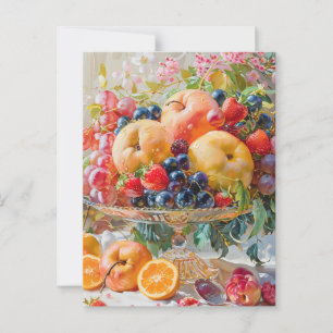 Carte postale Vintage Peinture à l'huile de fruits