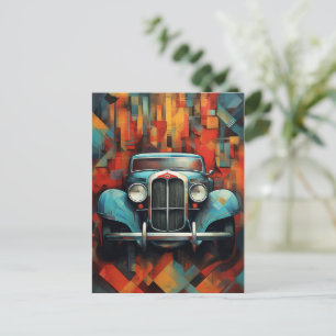Carte Postale Vintage peinture automobile Art Abstrait