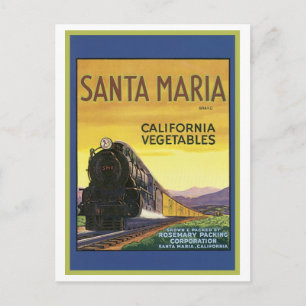 Carte Postale Vintage Père Noël Maria Californie Légumes Crate L