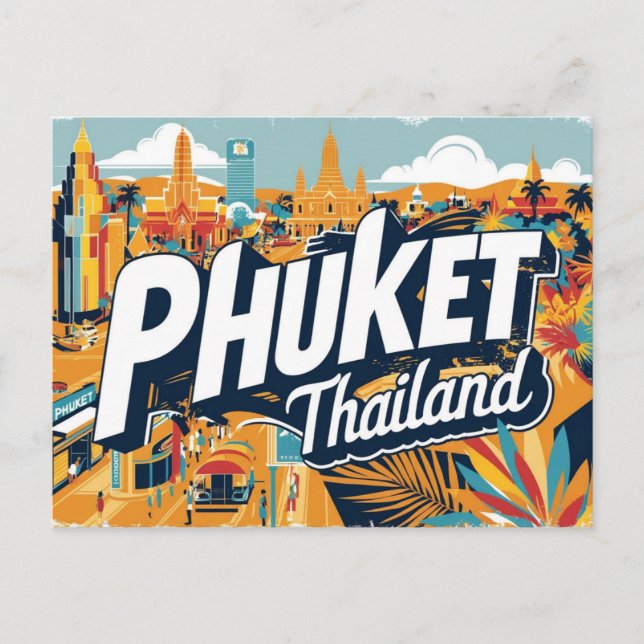 Carte Postale Vintage Phuket, Thaïlande (Devant)