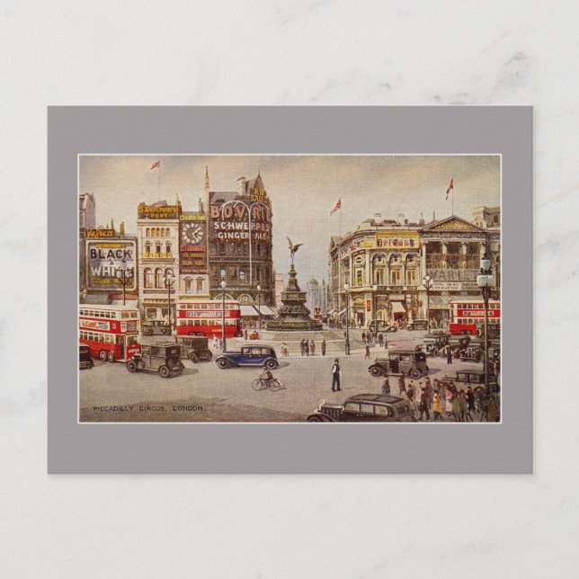 Carte Postale Vintage Piccadilly Circus Londres (Devant)