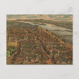 Carte Postale Vintage Pictorial Map of Harrisburg