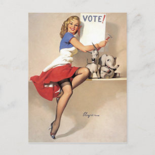 Carte Postale Vintage Pinup, vote
