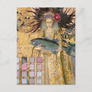 Carte Postale Vintage Pisces femme gothique classique