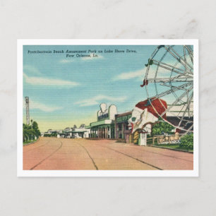 Carte Postale Vintage Pontchartrain Beach New Orleans Amusement