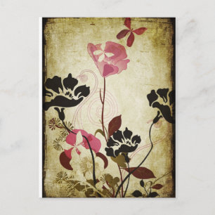 Carte Postale Vintage poppies Postcard