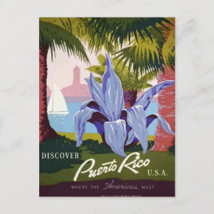 Carte postale vintage Porto Rico Travel