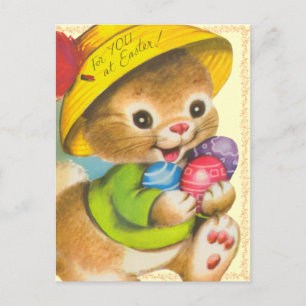 Carte postale vintage pour enfants de Pâques