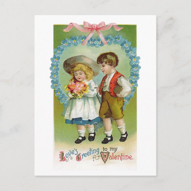 Carte postale vintage pour enfants Valentine (Devant)