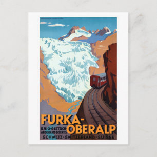 Carte Postale Vintage Railroad Suisse Alpes