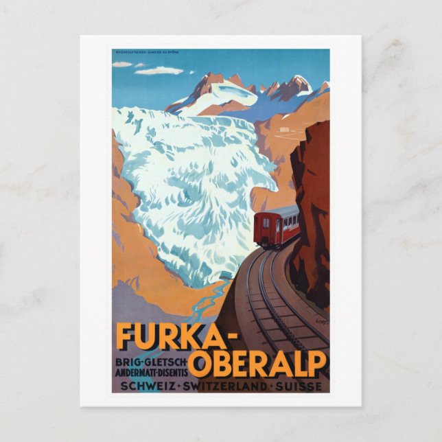 Carte Postale Vintage Railroad Suisse Alpes (Devant)