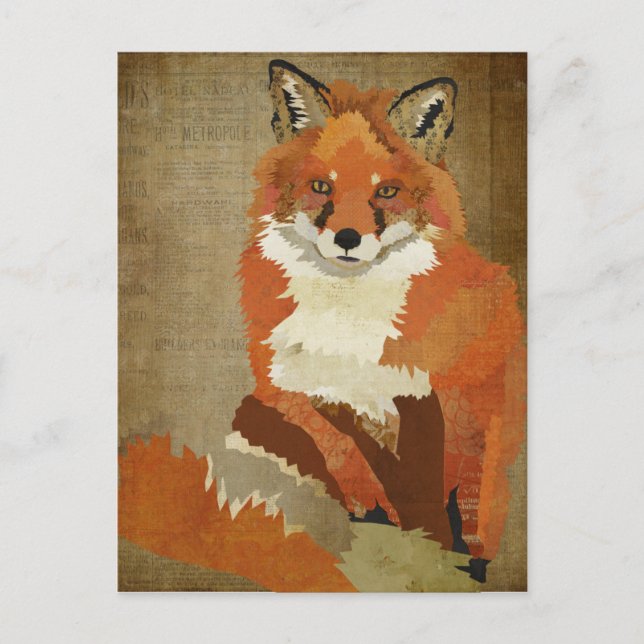 Carte postale Vintage Red Fox (Devant)