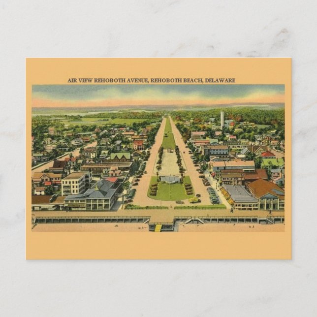 Carte postale vintage Rehoboth Avenue Delaware (Devant)