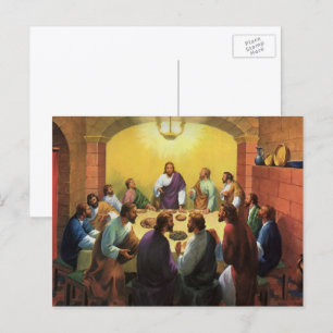 Carte Postale Vintage Religion, La Dernière Cène avec Jésus-Chri