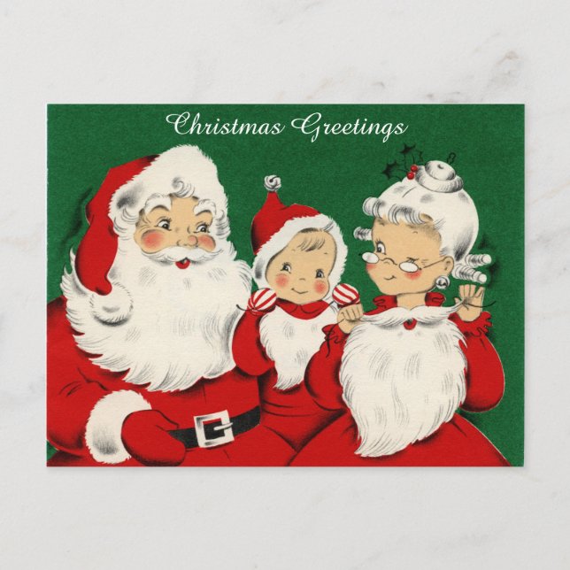 Carte postale vintage Retro Christmas Père Noël (Devant)