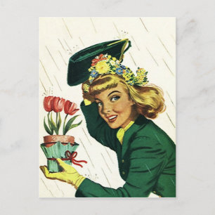 Carte postale Vintage Retro douche Party Fun Invit