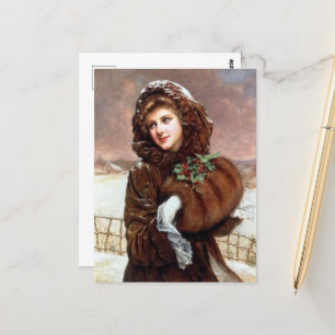 Carte Postale vintage retro femme de Noël