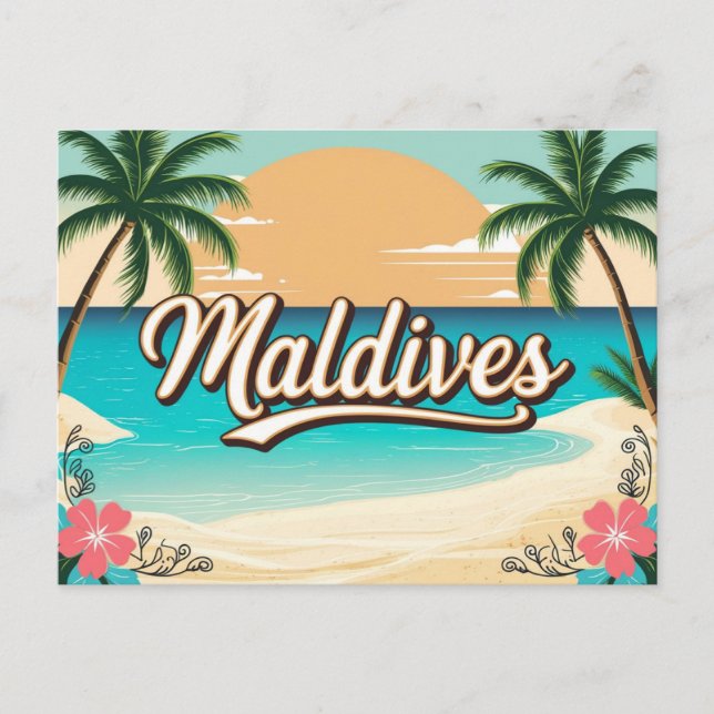 Carte Postale Vintage Retro Maldives (Devant)