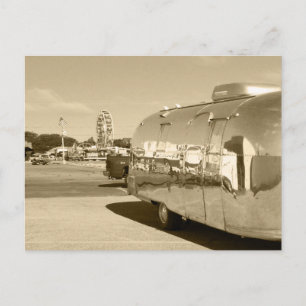 Carte Postale Vintage Retro Travel Trailer Camping