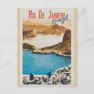 Carte Postale Vintage Rio de Janeiro Brésil Voyage rétro