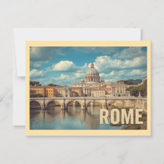 Carte Postale Vintage Rome Travel