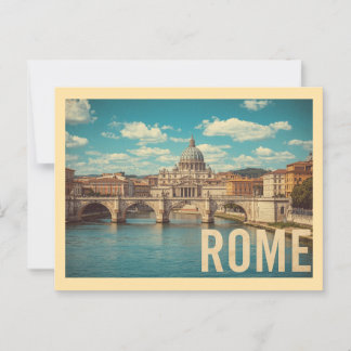 Carte Postale Vintage Rome Travel