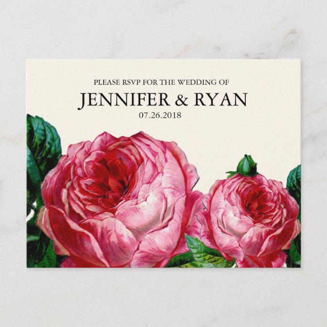 Carte postale vintage Rose RSVP (Devant)