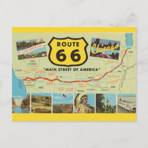 Carte postale vintage Route 66