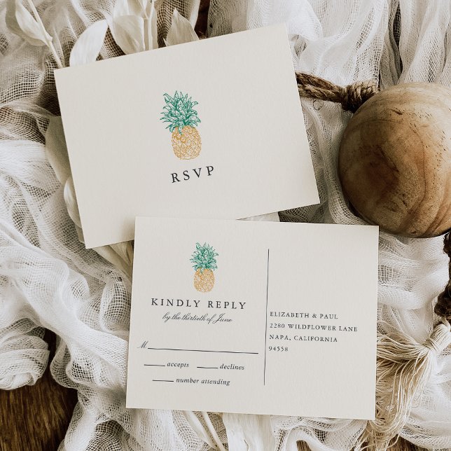 Carte postale vintage RSVP Ananas (Créateur téléchargé)