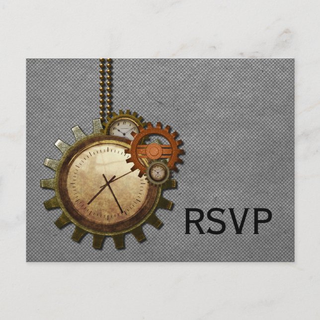Carte postale vintage RSVP, Gris (Devant)