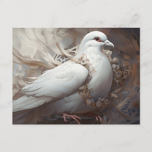 Carte Postale Vintage Rustic Mariage Dove (Devant)