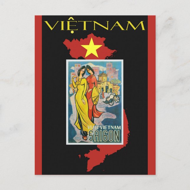 Carte Postale Vintage Saigon Vietnam Travel (Devant)