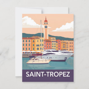 Carte Postale Vintage Saint-Tropez Travel - French Rivier