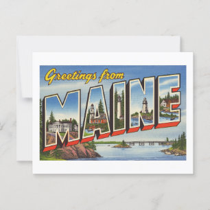Carte Postale Vintage "Salutations du Maine"