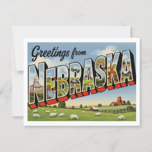 Carte Postale Vintage "Salutations du Nebraska"