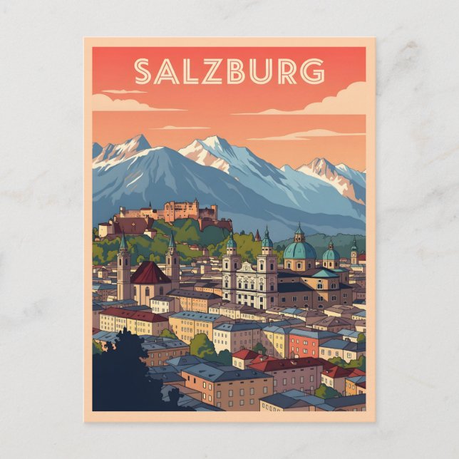 Carte Postale Vintage Salzbourg Autriche (Devant)