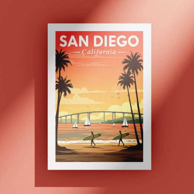 Carte Postale Vintage San Diego (Créateur téléchargé)