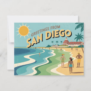 Carte postale vintage San Diego   Salutations de