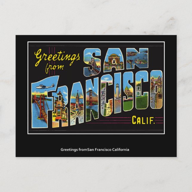 Carte postale Vintage San Francisco (Devant)