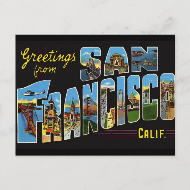 Carte postale Vintage San Francisco (Devant)