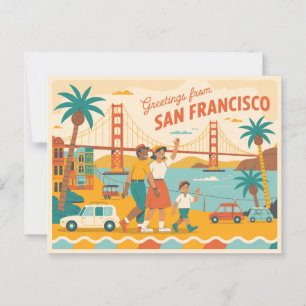 Carte postale vintage San Francisco Salutations