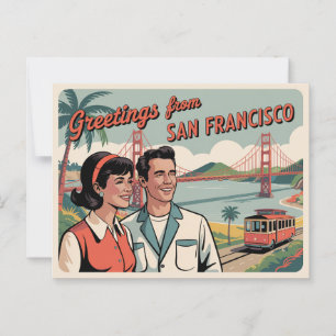 Carte postale vintage San Francisco Salutations