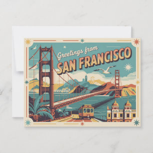 Carte postale vintage San Francisco Salutations