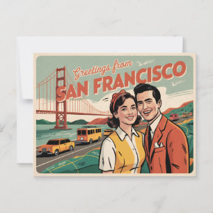 Carte postale vintage San Francisco Salutations