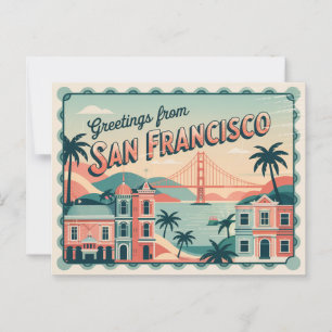 Carte postale vintage San Francisco Salutations