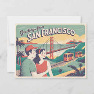 Carte postale vintage San Francisco Salutations