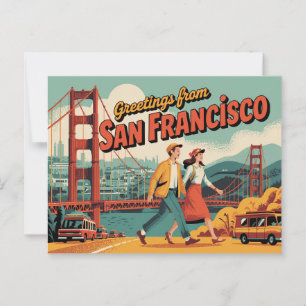 Carte postale vintage San Francisco Salutations