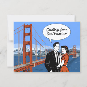 Carte postale vintage San Francisco Salutations