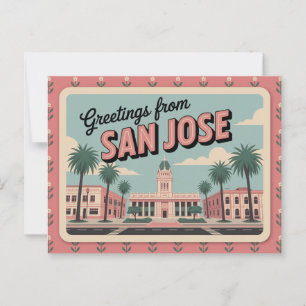 Carte postale vintage San Jose   Salutations de